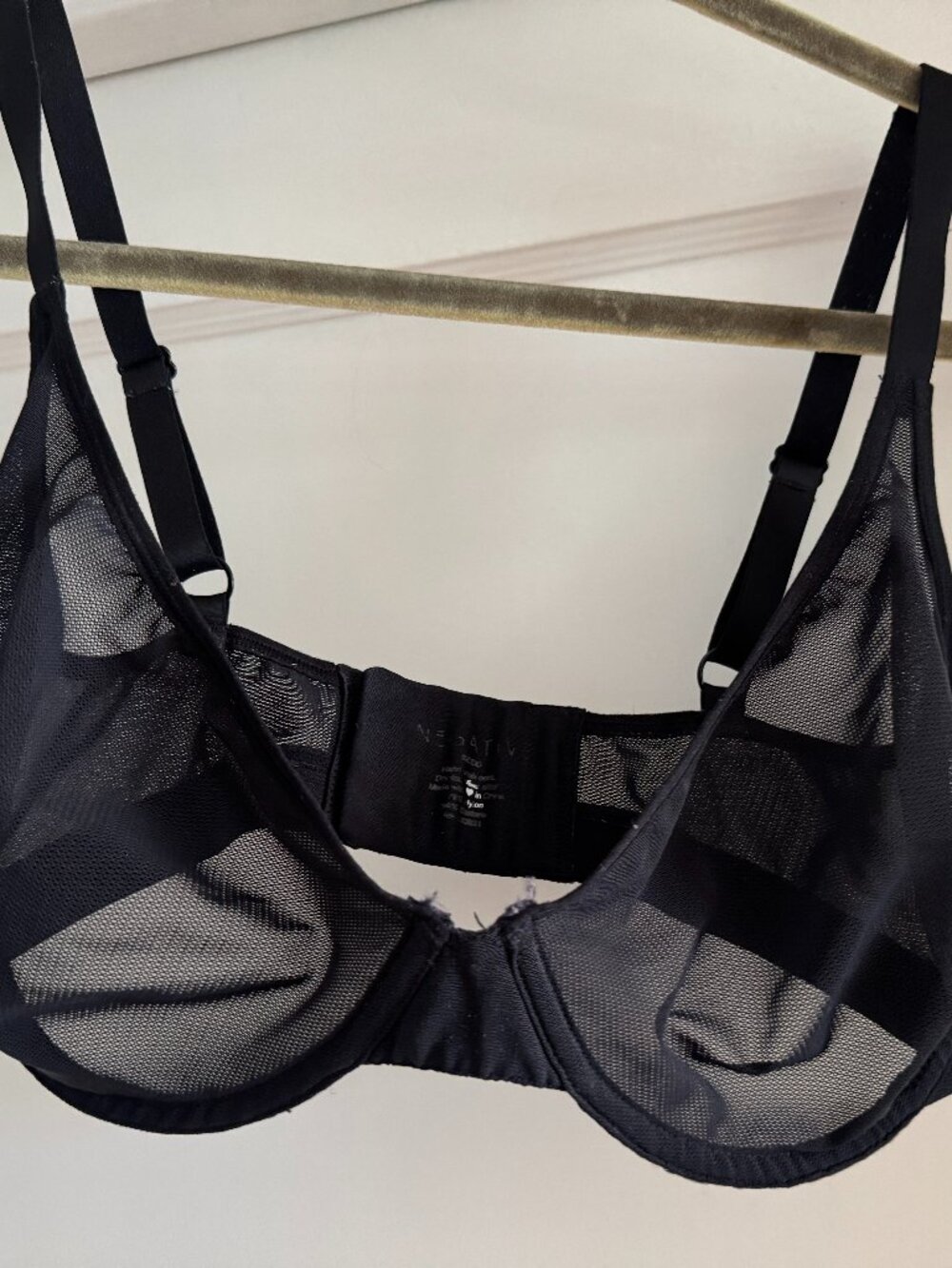 Mesh Negative Underwear Black Bra
